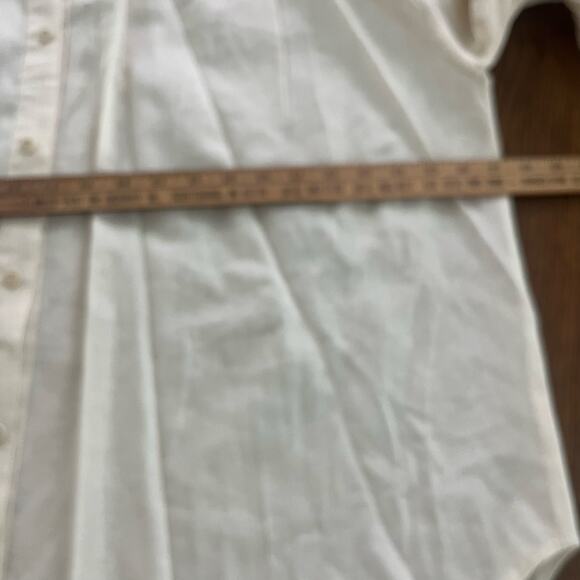 Vintage 1970s Off-White Collared Cotton Tunic by Vagabond Imports XXXl - Picture 5 of 5